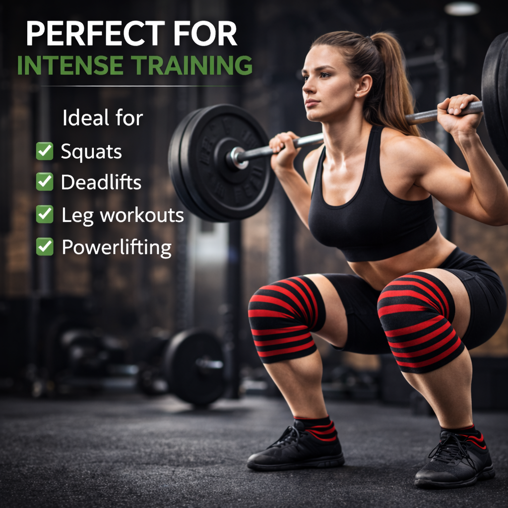 LUMO Flex™ Knee Support Wraps – Heavy Duty Gym Stabilizer