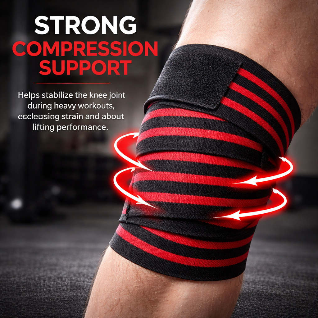 LUMO Flex™ Knee Support Wraps – Heavy Duty Gym Stabilizer